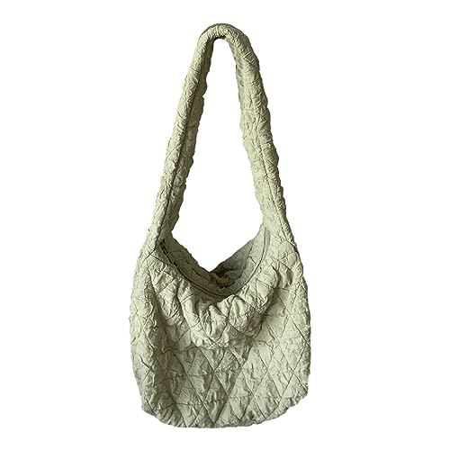 HINAYOSAN Plissierte Unterarmtasche, vielseitige Damen-Geldbörse, modische Handtaschen, Schultertaschen, Damen-Geldbörse für Damen, Mädchen, Achseltasche, Crossbody-Tasche, lichtgrün, One Size von HINAYOSAN