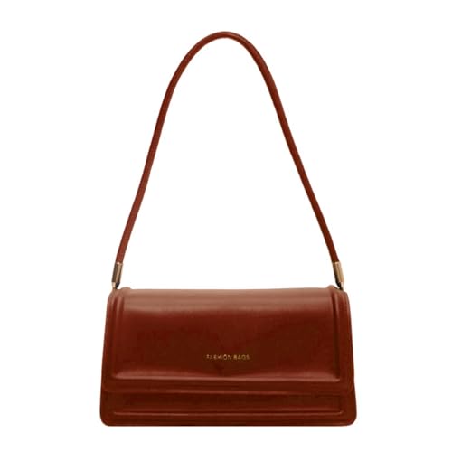 HINAYOSAN Retro-Unterarm-Umhängetasche, leichte und tragbare PU-Handtasche, geeignet für Mode-Enthusiasten, Unterarmtasche, braun, One Size von HINAYOSAN