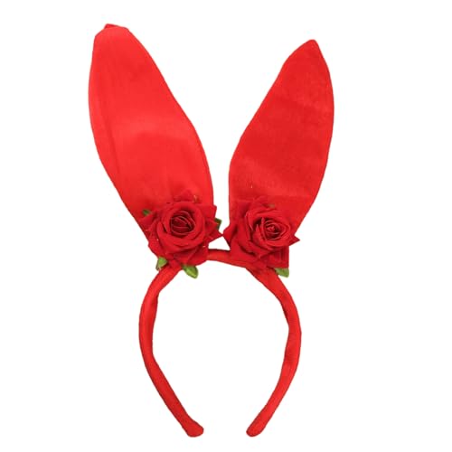 HINAYOSAN Rollenspiel Häschen Mädchen Stirnband mit Blumen-Designs Anime Stirnband Ostern Cosplay Kopfschmuck Festival Dressingup Zubehör von HINAYOSAN