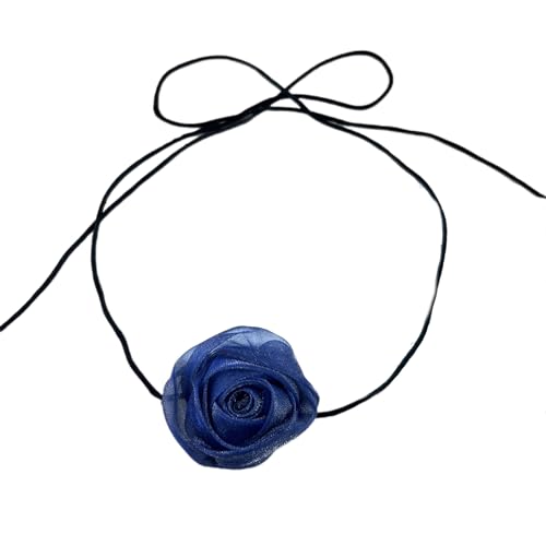 HINAYOSAN Rose Anhänger Halskette Vielseitige Floral Schlüsselbein Kette Mode Simulierte Blume Choker Rose Form Zubehör Damen Blume Choker Halskette, Einheitsgröße, Wie beschrieben, Wie beschrieben von HINAYOSAN