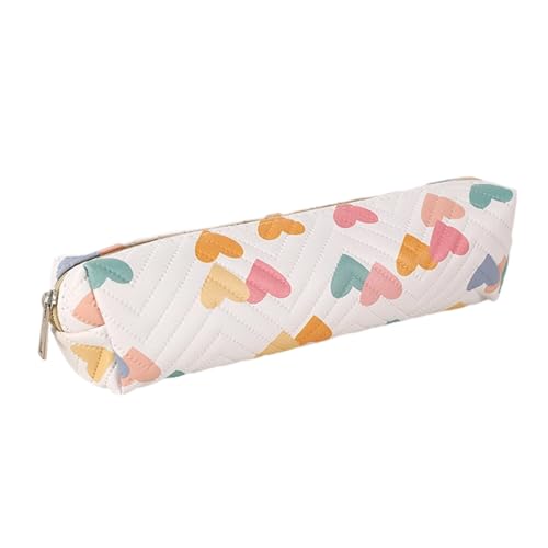 HINAYOSAN Tragbarer Bleistift Cartoon Leder Stifteetui Organizer für Studenten Erwachsene Leichtes Design Federmäppchen, weiß von HINAYOSAN
