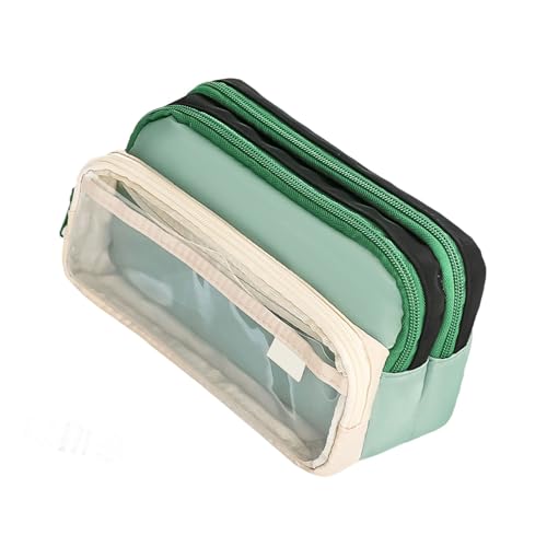 HINAYOSAN Transparentes Federmäppchen in Kontrastfarbe, geräumiges Stifteetui, japanisches Design, ästhetisch, großes Fassungsvermögen, C von HINAYOSAN