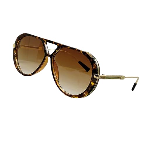 HINAYOSAN Trendige übergroße Sonnenbrille mit doppeltem Strahl, PC-Rahmen, Farbverlaufsgläser für Damen, Outdoor-Sport, Reisen, Sonnenbrille für Damen, Rahmen mit Leopardenmuster HINAYOSAN Trendige übergroße Sonnenbrille mit doppeltem Strahl, PC-Rahmen, Farbverlaufsgläser für Damen, Outdoor-Sport, Reisen, Sonnenbrille für Damen, Rahmen mit Leopardenmuster von HINAYOSAN