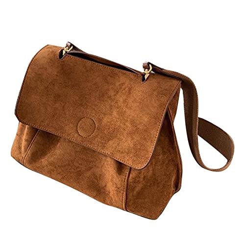 HINAYOSAN Umhängetasche für Damen, aus mattiertem Leder, Kuriertasche, für Herbst und Winter, große Kapazität, Handtaschen, Geldbörsen für Damen, Crossbody-Tasche, große Größe, Karamellfarben, One von HINAYOSAN