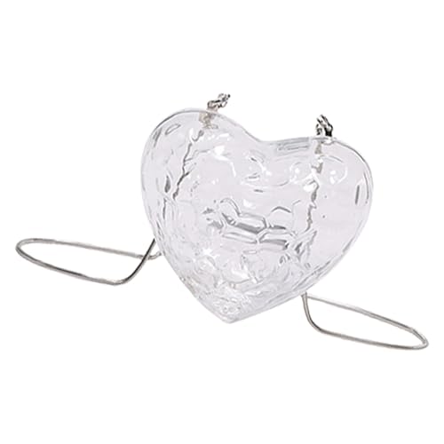 HINAYOSAN Umhängetasche mit Kettenriemen für Damen, ästhetische Handtasche, schöne Kuriertasche für Mädchen, Herzform, Crossbody-Tasche für Abend, Damen, Kettenriemen, Schultertasche, Umhängetasche von HINAYOSAN