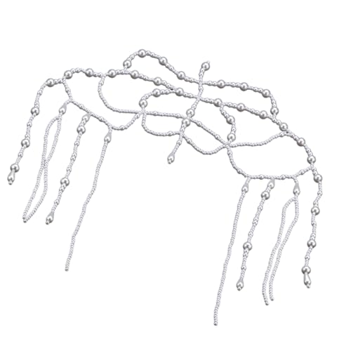 Handgefertigte Perlen-Fransen-Kopfbedeckung, stilvolles Damen-Stirnband, Quasten-Form, Kopfbedeckung zur Verschönerung von Outfits von HINAYOSAN