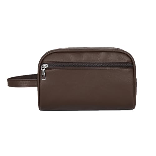 Kulturbeutel für Herren, Reise-Kulturbeutel, Reise-Kulturbeutel, wasserfest, Rasierbeutel, Toilettenartikel, Organizer, Kosmetiktasche, Leder-Kosmetiktasche, braun, Mass Beauty Kulturbeutel für Herren, Reise-Kulturbeutel, Reise-Kulturbeutel, wasserfest, Rasierbeutel, Toilettenartikel, Organizer, Kosmetiktasche, Leder-Kosmetiktasche, braun, Mass Beauty von HINAYOSAN