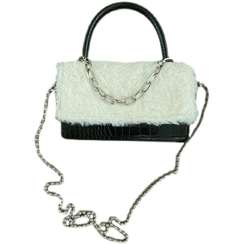 Leichte Umhängetasche mit Kette, PU-Handtasche, Crossbody-Tasche, geeignet für verschiedene Anlässe, multifunktionale Handtasche, Schwarz , One Size von HINAYOSAN