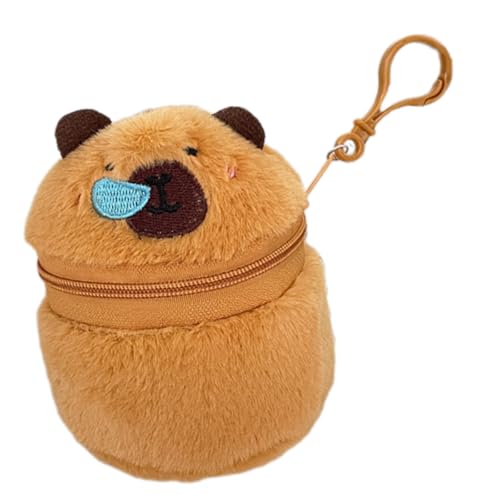 Lovely Capybara Münzgeldbörse, Kopfhörer-Aufbewahrungstasche, Kleingeldanhänger, Cartoon-Tierbeutel, Plüsch-Kopfhöreretui, Plüsch-Brieftaschen, schöne Capybara-Anhänger, Aufbewahrungstasche von HINAYOSAN