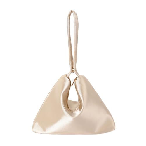 Luxuriöse Cocktail-Geldbörse mit Tragegriff oben, solide Abendtasche, geeignet für Hochzeiten und Abschlussbälle, Abendessen, champagnerfarben, One Size Luxuriöse Cocktail-Geldbörse mit Tragegriff oben, solide Abendtasche, geeignet für Hochzeiten und Abschlussbälle, Abendessen, champagnerfarben, One Size von HINAYOSAN
