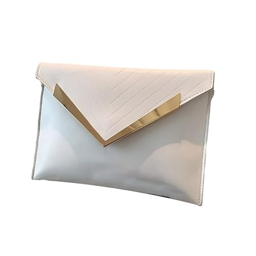 Modische Geldbörse aus Polyurethan, praktische und elegante Abendtasche, stilvolle Handtasche. Verleiht jedem Look Charme, weiß, One Size von HINAYOSAN