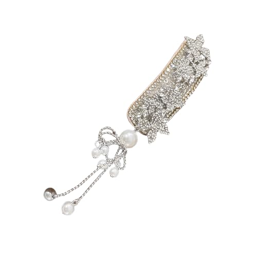 Modischer Brautschmuck mit silberfarbenem Blumendesign, mit Quasten und bequemem Tragen für verschiedene Frisuren von HINAYOSAN