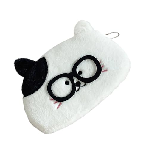 Münzgeldbörse, Schlüsselanhänger für Damen, Kleingeldbörse mit Schlüsselanhänger, Kartenhalter, Münzgeldhalter, Taschen, tragbare Make-up-Tasche, kleine Geldbörse, Schwarze und weiße Ohren, Mass von HINAYOSAN