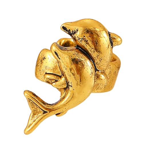 Ohrmanschette mit Fischbeißen-Motiv, Persönlichkeit, Fische, Legierung, Verzierung für Freizeit- und Event-Outfits, einzigartiger Schmuck, Einheitsgröße, Wie beschrieben, Wie beschrieben von HINAYOSAN