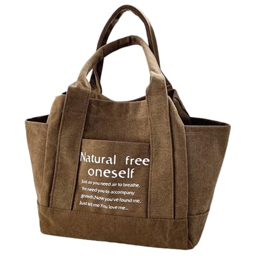 Stilvolle Damen-Canvas-Tragetasche, modische Handtasche für den täglichen Gebrauch, Canvas-Handtasche, khaki, One Size von HINAYOSAN