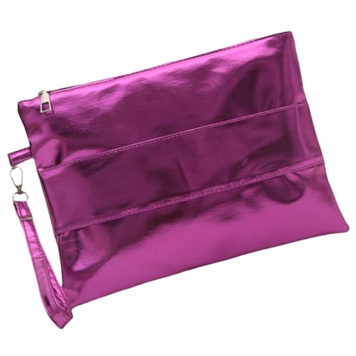 Trendige Umschlag-Clutches Tasche, raffinierte Metallic-PU-Leder-Handschlaufe für modebewusste Frauen, elegante Handtasche, a, One Size von HINAYOSAN