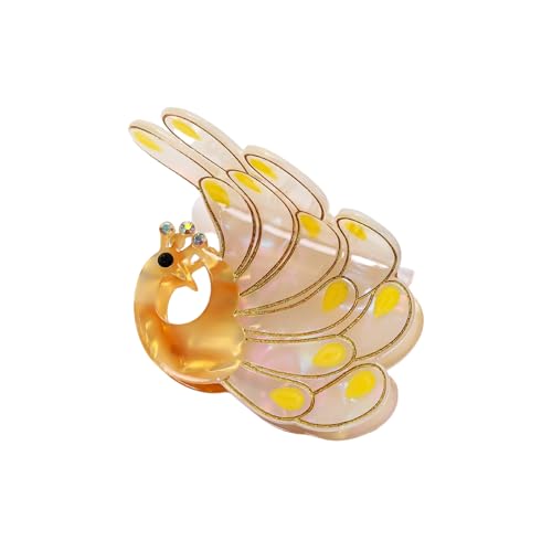Übergroße Haarklammer in Pfauenform, Strass, für Damen und Mädchen, Haar-Accessoires, modischer Haargriff von HINAYOSAN