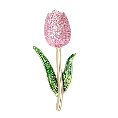 Von der Natur inspirierte Tulpen-Brosche, künstlerische Emaille-Beschichtung, Schmuck für Damen, Bekleidungszubehör für den täglichen Gebrauch, einzigartiges Tulpenaccessoire, Einheitsgröße, Wie von HINAYOSAN