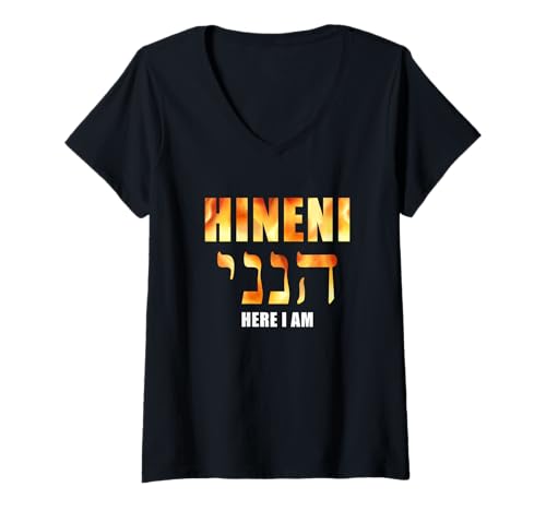 Damen HINENI Here I Am – Hebrew Christian Faith Biblical T-Shirt mit V-Ausschnitt Damen HINENI Here I Am – Hebrew Christian Faith Biblical T-Shirt mit V-Ausschnitt von HINENI - Here I Am Hebrew Christian Faith Graphics