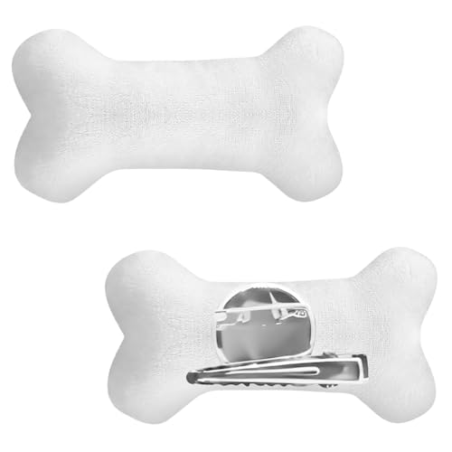 2 Stück 2-in-1 Knochenbrosche Haarspangen Damen Mädchen Plüschskelett Haarnadeln Gefälschte Knochen Halloween Dekorative Accessoires Weiße Clips Cosplay Party Alltagskleidung von HINGTAI