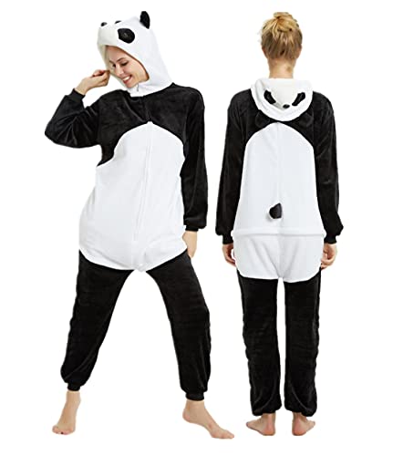 HINIUPI Erwachsene Pyjama Plüsch Onesies Unisex Party Halloween Tier Kostüm Panda XL von HINIUPI