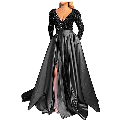 Cocktailkleid Damen Die Discounter Hohe Taille Sommer Lässig Rüschen Kleid Kurzarm Dress Mode Ärmellos Rundhals Tank Kleid mit Schulterfreien Knielang Spitzen Kleider Stretch Business Etuikleid von HINTSAN