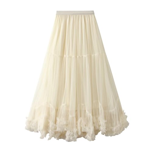 HINTSAN Damen Black Tüll Week Unregelmäßig Unterrock Angebote Lagenrock Ballett 2024 Tutu Abschlussball Party Faltenkleid A-Linie Midirock High Waisted Rock von HINTSAN