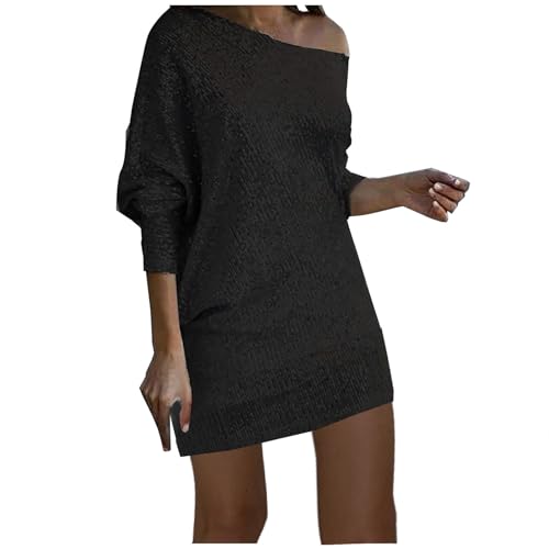 HINTSAN Damen Glitzer Kleid Kleid Schwarz Pailletten Festliche Kleider FüR Damen Glitzer Silvester Outfit Damen Glitzer Kleid Lang Pailletten Kleidung Party Kleid Glitzer Kleid Mit Glitzer Damen von HINTSAN
