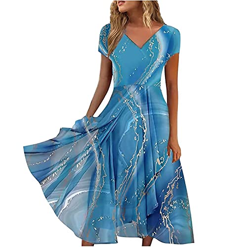 Kleid Damen Elegant Geschenke für Frauen Lose A-Linie Kleid Knielang Dress Boho Meine bestellungen anzeigen Lang Split Stillkleid Kurzarm Umstandskleid Sommer Meine bestellungen anzeigen Langarm von HINTSAN