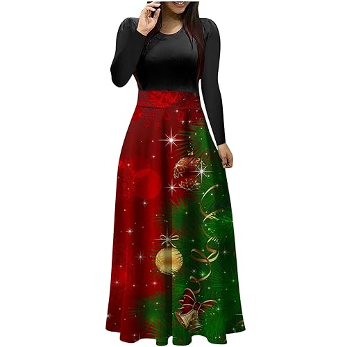 Weihnachtskleid Damen Elegantes Einfarbiges Swing Kleid Meine bestellungen anzeigen Freizeit Lose Träger Boho Winterkleid Langarm Abendkleid Meine bestellungen anzeigen Lose 3/4 Arm V-Ausschnitt von HINTSAN