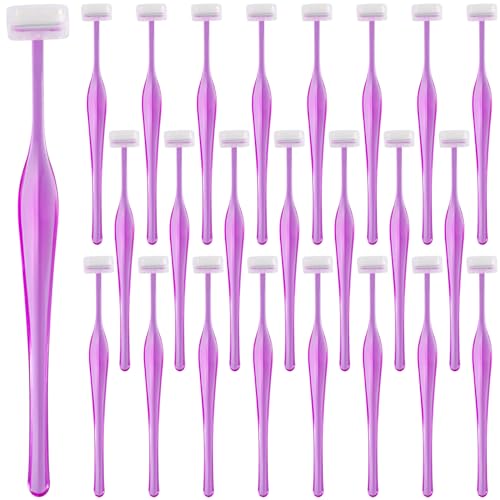 HINZIC Augenbrauen-Trimmer, Gesichtsrasierer, T-Form, Edelstahl, Trimmapplikator-Set für Frauen und Mädchen, Lila, 24 Stück von HINZIC