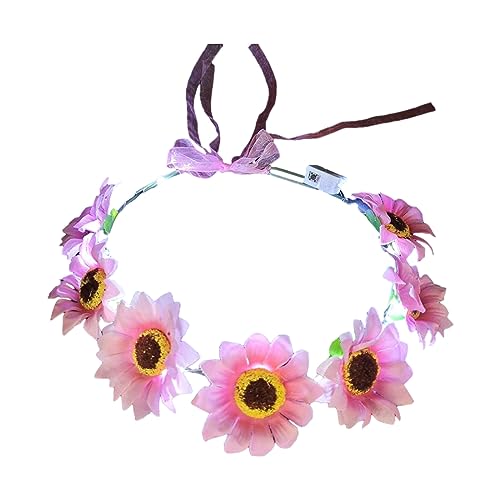 Böhmisches Sonnenblumen-Stirnband, leuchtende Blume, Haarband, Haarschmuck, Stirnband, Damen, Hochzeit, Kopfschmuck, Blumenstirnband von HIOPOIUYT