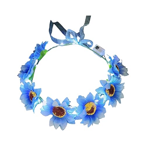 Böhmisches Sonnenblumen-Stirnband, leuchtende Blume, Haarband, Haarschmuck, Stirnband, Damen, Hochzeit, Kopfschmuck, Blumenstirnband von HIOPOIUYT