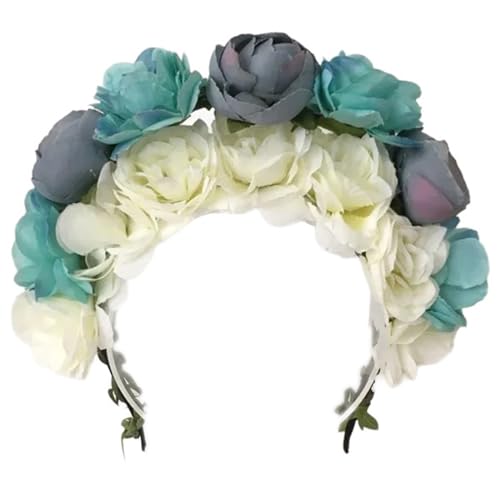 Braut-Girlanden, Blumen-Stirnband, Haarband für Damen, Kopfbedeckung, Kopfreif, Haar-Accessoire, bunt, Kopfschmuck, Damen-Blumen-Haarbänder von HIOPOIUYT