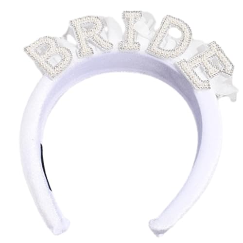 Braut-Stirnband für Brautparty, Junggesellinnenabschied, künstlicher Haarreif, elegantes Stirnband, Karneval, Party, Kopfschmuck, Hochzeitshaarband von HIOPOIUYT