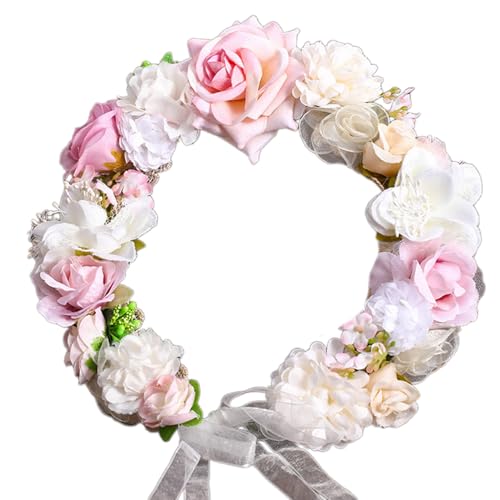 Brautblumen-Haarbänder für Hochzeit, Blumen-Haarbänder, Blumen-Haarbänder, Blumenkranz, Blumen-Haarbänder für Mädchen von HIOPOIUYT