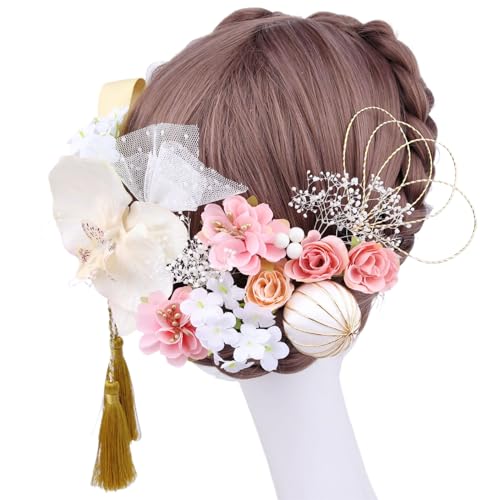 Bunte Blumen-Haarnadeln, zartes Haar, japanische für Frauen, Hochzeit, Fotografie, Haarband, Blumen-Haarspangen für den Alltag, große, elegante Haarspangen für Damen, 18 Stück von HIOPOIUYT