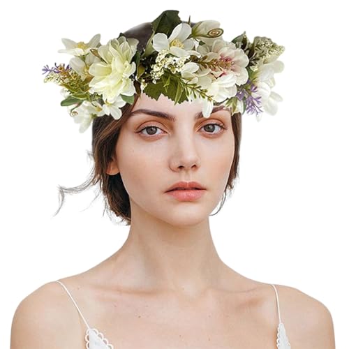 Buntes Haarband für Braut, Blume, Kopfschmuck, Damen, Blumengirlanden, Haarkranz für jeden Anlass, Hochzeits-Kopfschmuck von HIOPOIUYT