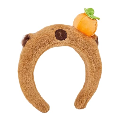 Capybara Charmante Haarbänder, einfache Stirnbänder, Haarband, Haarschmuck, Haarbänder, Plüschmaterial für Mädchen, ästhetischer Haarreif von HIOPOIUYT