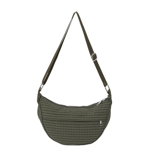 Damentasche mit großem Fassungsvermögen, kariert, Umhängetasche, einfache Knödel, koreanischer Stil, Kuriertasche für den täglichen Gebrauch, Retro, Schultertasche, koreanischer Stil, Crossbody von HIOPOIUYT