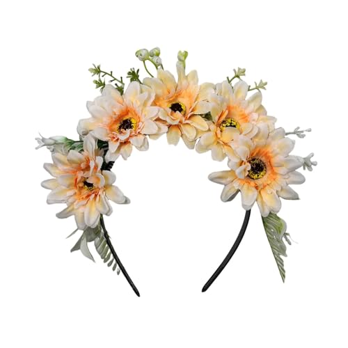 Elegantes Blumen-Haarband, Bohemian-Stirnband für Mädchen, trendiges Modell, Show, Aufführungen, Hochzeit, Party, Schmuck, Blumen-Haarbänder für Frauen, Blumen-Stirnband für Mädchen, Blumen-Stirnband von HIOPOIUYT