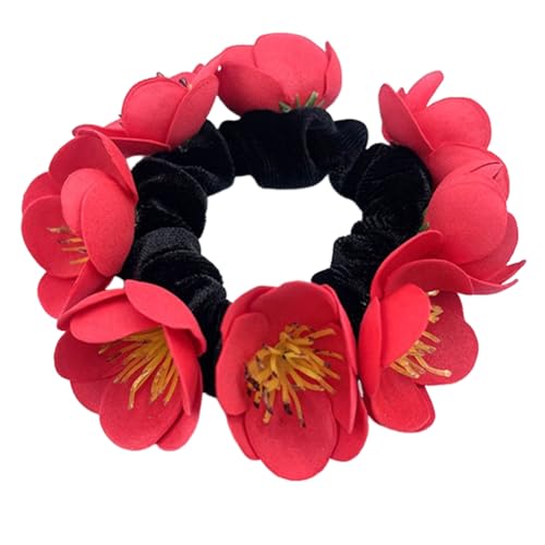 Elegantes Haargummi mit Blume, für Damen, elastisch, Kopfbedeckung, Haarstyling-Werkzeug, bequemes Haarband von HIOPOIUYT