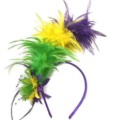 Feder-Stirnband, 1920er Jahre, gefiederter Fascinator, Party-Kopfbedeckung, Haarschmuck für Damen, Halloween, Karneval, Haarschmuck von HIOPOIUYT