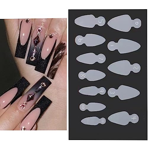 French Nail Tips Drawing Guide Stickers French Nail Form Gel Polish Sticker Manicure Stencil Tools von HIOPOIUYT