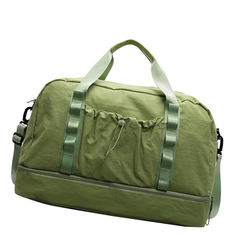 Große Reisetasche für Damen und Herren, Sport- und Reisetasche, mit separaten nassen und trockenen Bereichen, für Fitness, Outdoor-Abenteuer, modische Wochenendtasche, grün, Mass Beauty von HIOPOIUYT