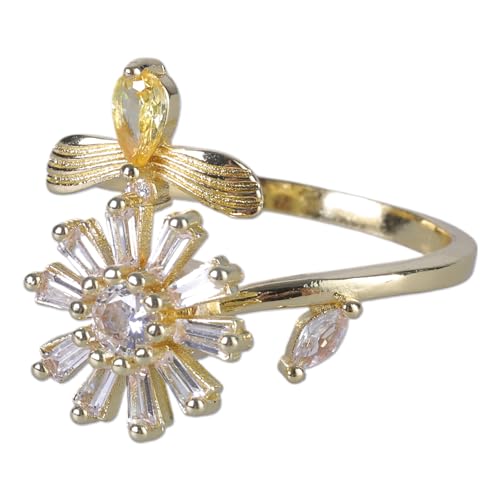 HIOPOIUYT Anxiety Ring Blume Frauen Spinner Stressabbau Ringe, Siehe Abbildung von HIOPOIUYT