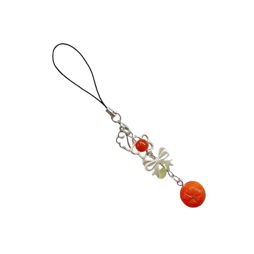 HIOPOIUYT Bowknot Blütenschlüsselringe Dekoration Handgefertigtes Obst Anhänger Keychain Mode Mobile Kette Handtasche Accessoire von HIOPOIUYT
