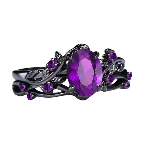 HIOPOIUYT Elegante Vintage Edelsteine Ringe Mit Schwarzer Rose Branch Crosses Design Klassischer Hochzeit Schmuck In Alternativen Größen Purpur Edelsteine Ehering Zweitbeule HIOPOIUYT Elegante Vintage Edelsteine Ringe Mit Schwarzer Rose Branch Crosses Design Klassischer Hochzeit Schmuck In Alternativen Größen Purpur Edelsteine Ehering Zweitbeule von HIOPOIUYT