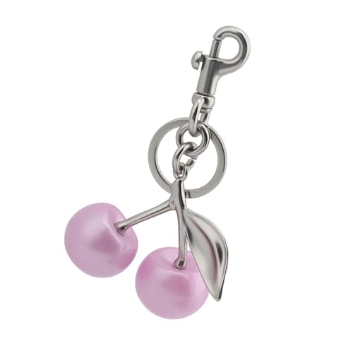 HIOPOIUYT Handgefertigte Harzkirschen Key Chain Obst Anhänger Keyring Beutel Und Telefondekoration Handtaschenzubehör Für Den Täglichen Gebrauch von HIOPOIUYT