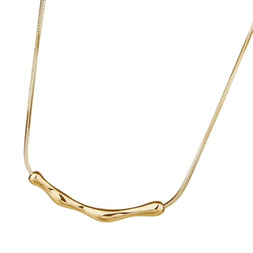 HIOPOIUYT Mode Rostfreie Stahl Colarbone Halskette Frauen Hals Schmuck Metall Textur Perfekt Für Lässige Und Formelle Anlässe von HIOPOIUYT